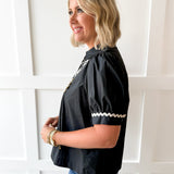 Ric-Rac Trim Accent Solid Top