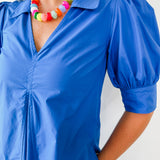 Pleated A Line V Neck Dress