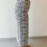 Animal Print Slit Skirt