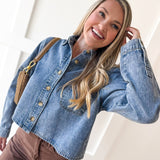 Acid Wash Boxy Denim Shirt
