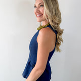 Peplum Denim Top