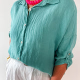 Button down Linen Top- Capri