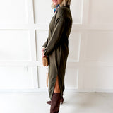 Collar Maxi Dress - Olive