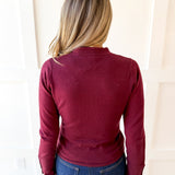 Retro Military Crop Jacket - Wine
