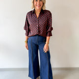 Polka Dot Shirt- Brown