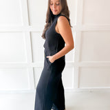 Mock neck top & Pant Set - Black