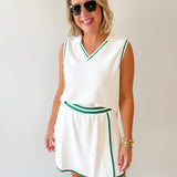 Modal Soft Top & Skort Set - White/Green