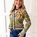 Cheetah Print V Neck Cardigan