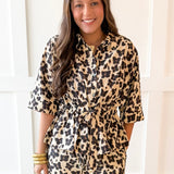 Animal Print Blouse - Ecru