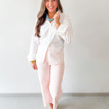 Leopard Print Barrel Crop Jean - Pink