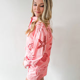 Seashell Embroidered Shirt Set