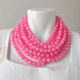 Agate Bead Necklace Pink