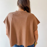 Lightweight Half Sleeve Knit Top - Camel