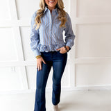 Striped Collared Shirt - Blue