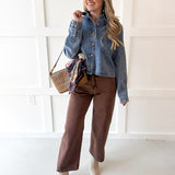 Acid Wash Boxy Denim Shirt