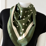Polka Dot Scarf Olive 35x35