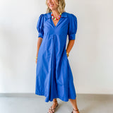 Pleated A Line V Neck Dress