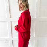 P.Cill Zip Long Sleeve Dress - Red
