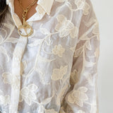 Embroidered Cream Shirt