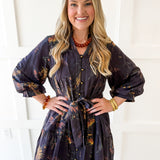 Floral Print Self Tie Dress - Coco Camel