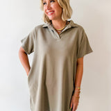 Collared Cotton Mini Dress