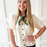 Soft Fuzzy Sweater Cardigan - Cream