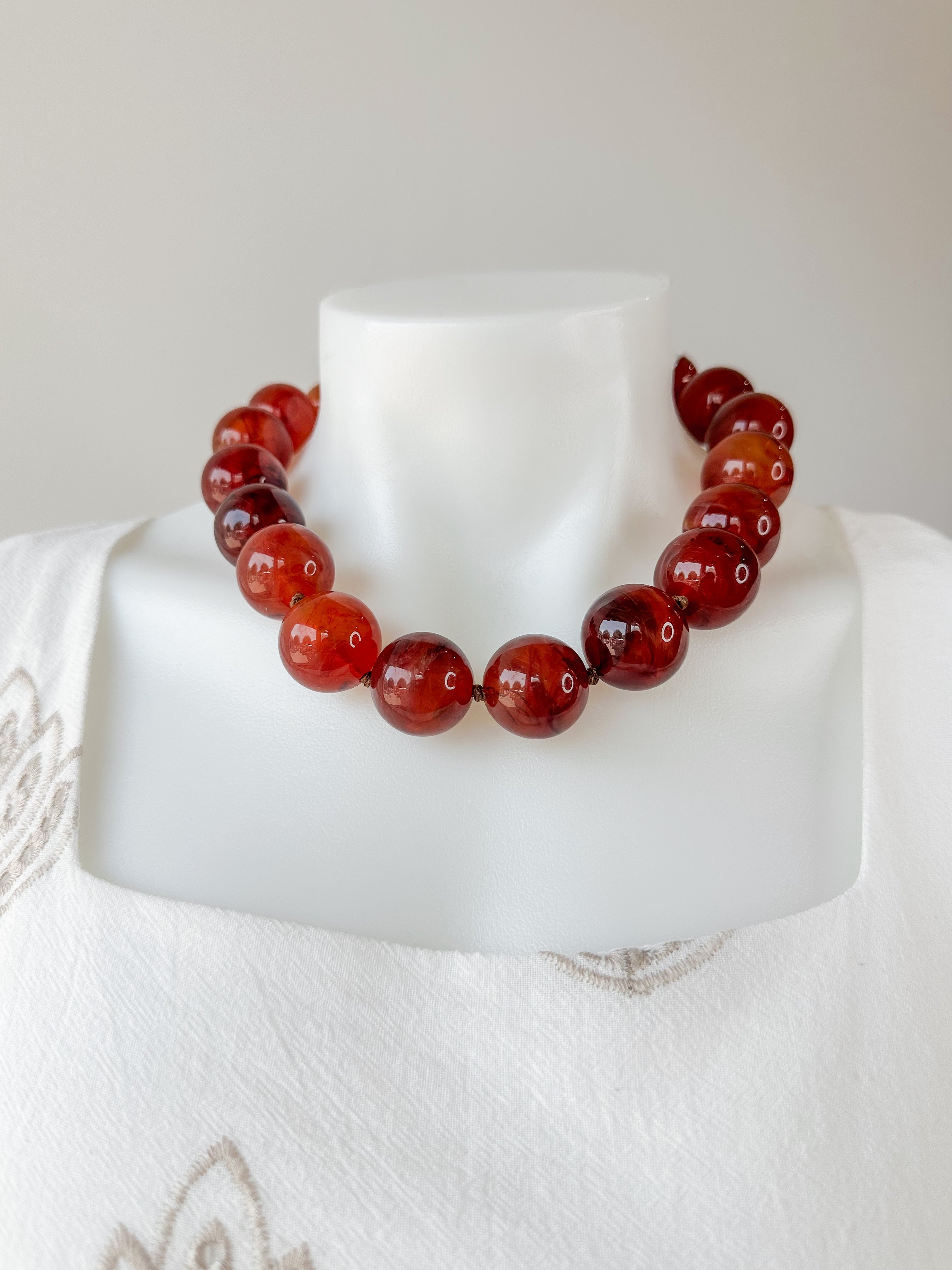 25mm Marble Ball Necklace Tortoise