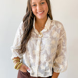 Embroidered Cream Shirt