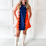 Lettie Sunkist Dress - Navy/Orange
