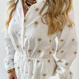 Off White Embroidery Romper