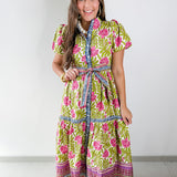 Hand Block Printed Floral Dress