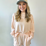 Oversized Stripe Top & Short Set - Pink