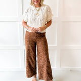 Paisley Print Wide-leg Pants