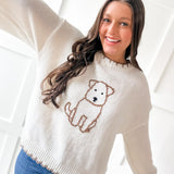 Dog Stitching Knit Sweater