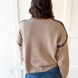 Crochet Stitch Drop Shoulder Sweater - Coco