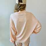 Oversized Stripe Top & Short Set - Pink