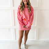 Terry Stripe  Top & Skort Set - Pink-OJ