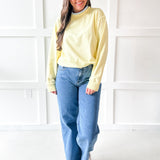 Contrast Mock Sweater- Yellow/Blue