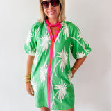 Palm Fonds Printed Dress