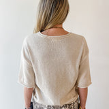 Raw Edge Knit Sweater- Oatmeal