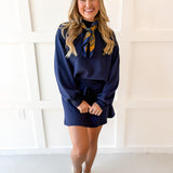 Everfleece Rib Top & Skort Set- Navy