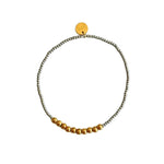 2mm Silver Bead & 4mm Gold Bead Bracelet