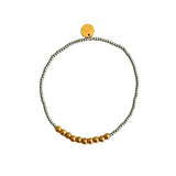 2mm Silver Bead & 4mm Gold Bead Bracelet