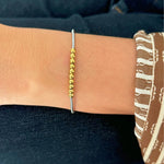 2mm Silver Bead & 4mm Gold Bead Bracelet