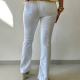 30' inseam Mid Rise Flare Jegging - White