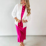 Shirred Sleeve Blazer - White