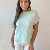 Fine Knit With Scallop Detail Top