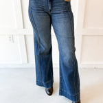 33'' Mid Rise Comfort Flare Pintuck Jean