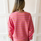 Terry Stripe  Top & Skort Set - Pink-OJ