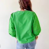 3/4 Layered Puff Sleeve Top